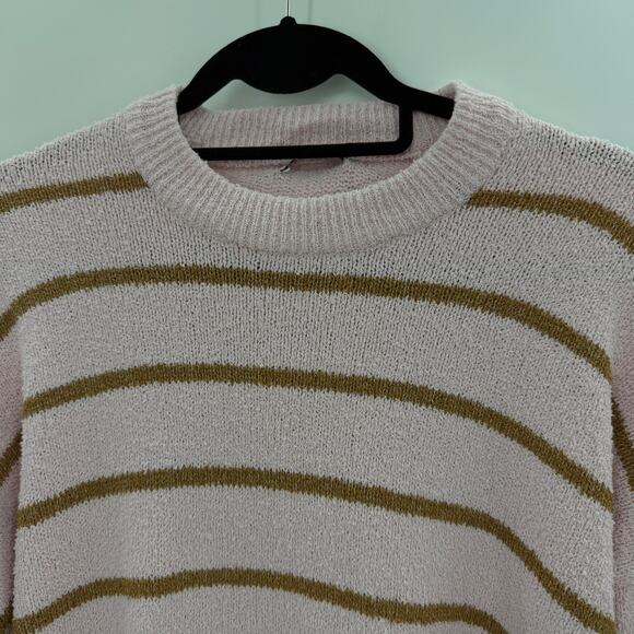 ZARA Womens Knit Sweater Size M Oversized Boxy Pink Striped Relaxed Lounge - Picture 2 of 7